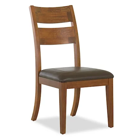 Ladderback Dining Room Side Chair with Upholstered Seat